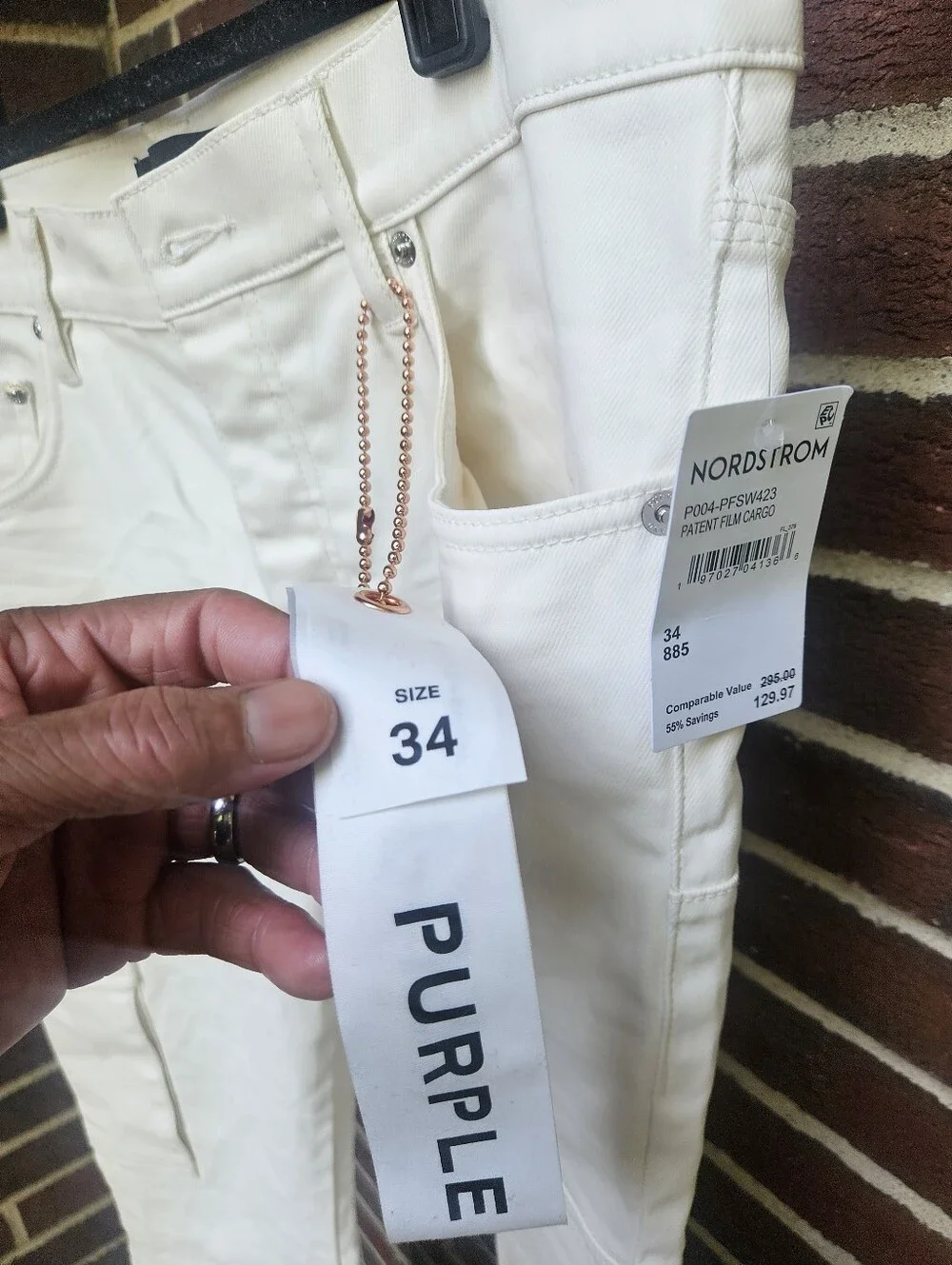 NWT Purple-Brand Flare Cargo Pants, sz 34
